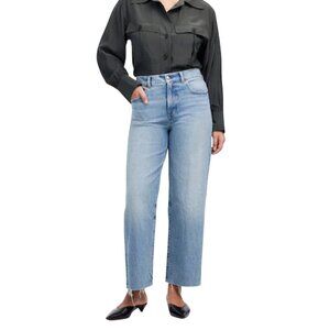 Madewell The Perfect Vintage Wide Leg Cropped Jeans 5 Pocket Raw Hem Size 32p